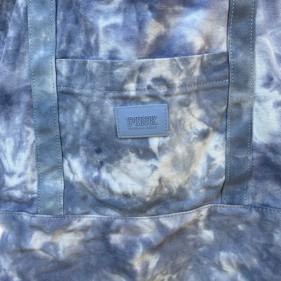 Pink Tie-Dye Blue & White Tote Bag - Picture 2 of 6